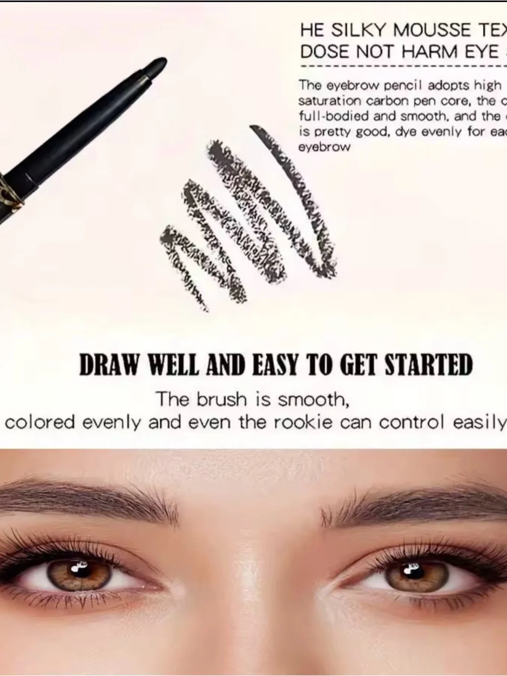 3 Pack Black Waterproof Eyeliner Pencils Long Lasting Smudge Proof